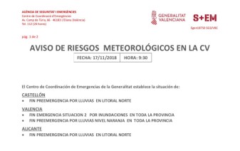 emergencias lluvias valencia