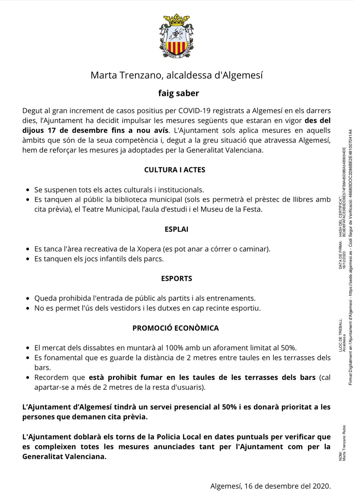  coronavirus algemesi BANDO