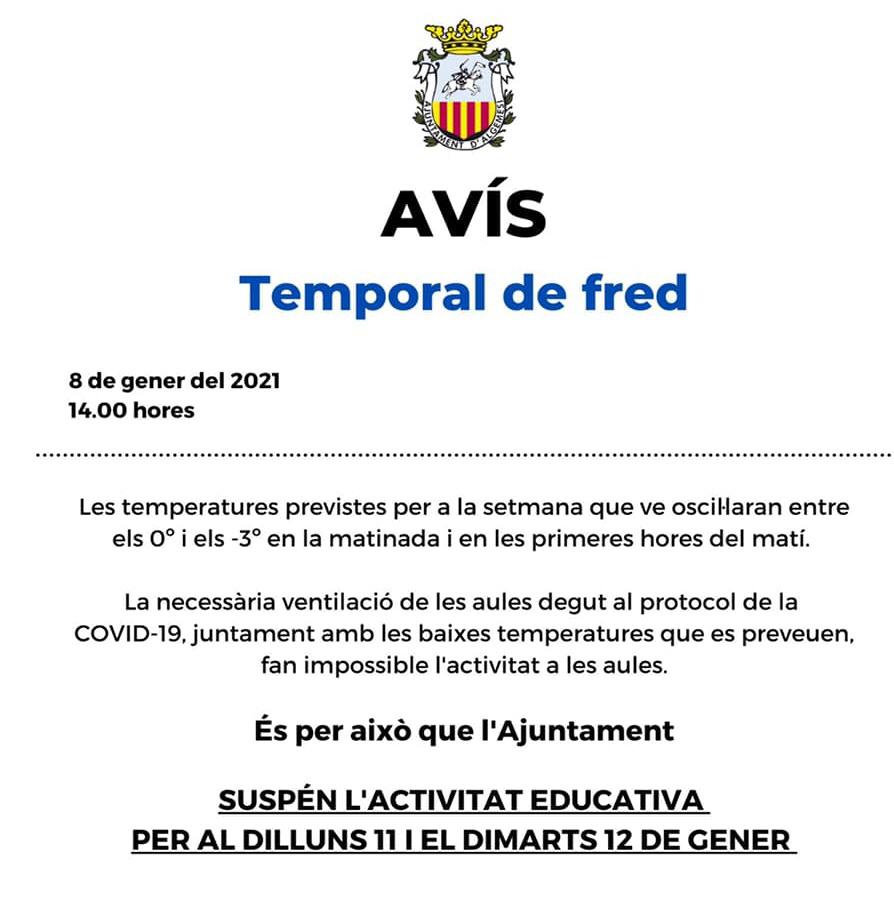 suspesa activitat escolar